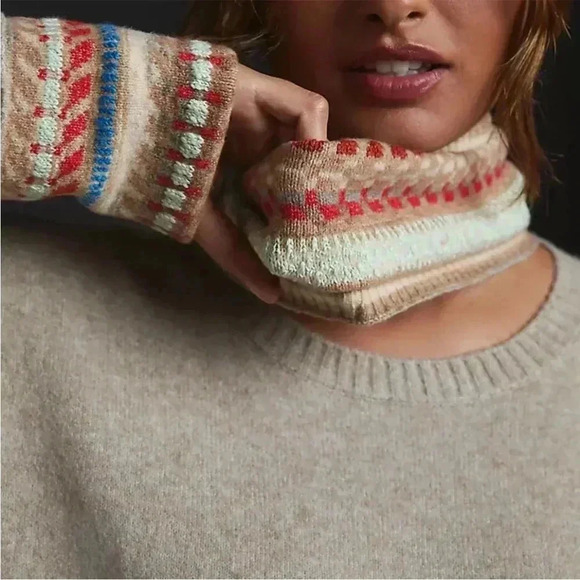 Anthropologie Daily Practice Turtleneck Fair Isle Sweater Dress Small - Picture 1 of 16